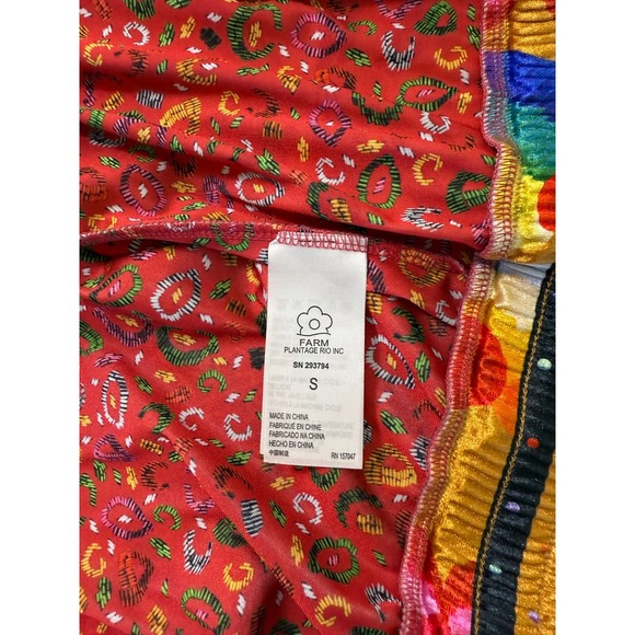 FARM Rio "Mixed Scarves" Velour Bomber Jacket Women's S Tropical Patchwork - Picture 3 of 16